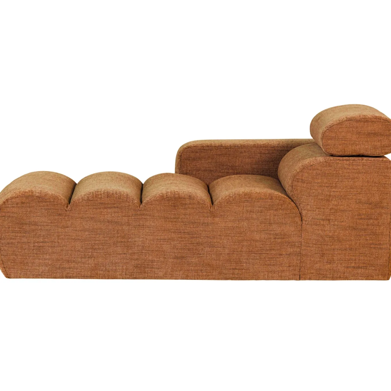 Woood Chaise Longue Novi Element Arm Links Oranje Melange