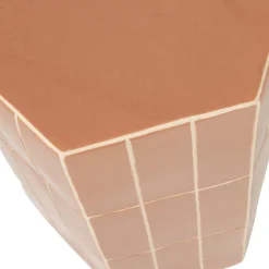 Woood Decoratieve Bijzettafel Plu Keramiek Oudroze 54x38x32cm