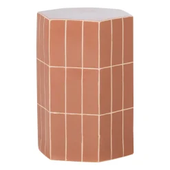 Woood Decoratieve Bijzettafel Plu Keramiek Oudroze 54x38x32cm
