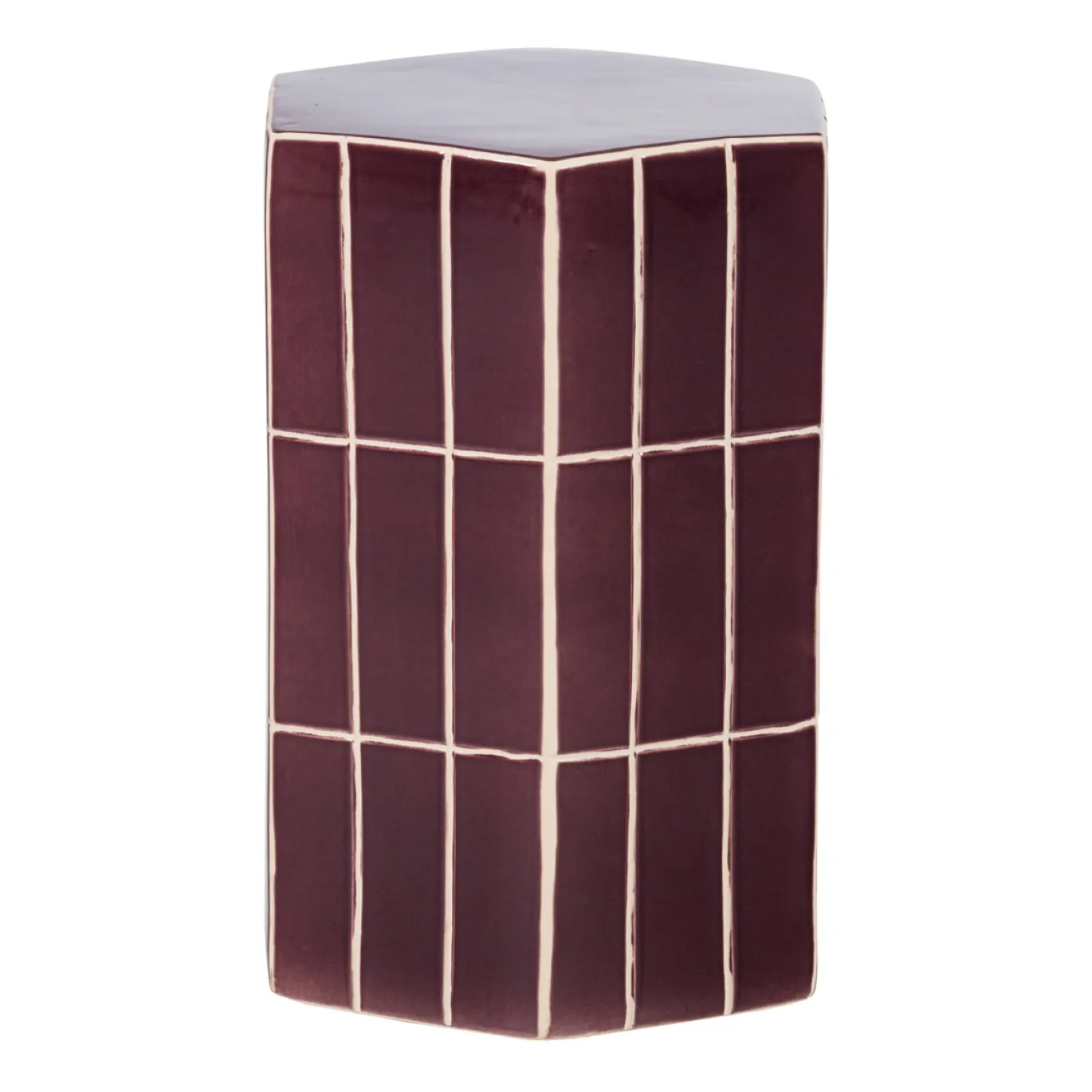 Woood Decoratieve Bijzettafel Plu 42x30x26cm Keramiek Paars