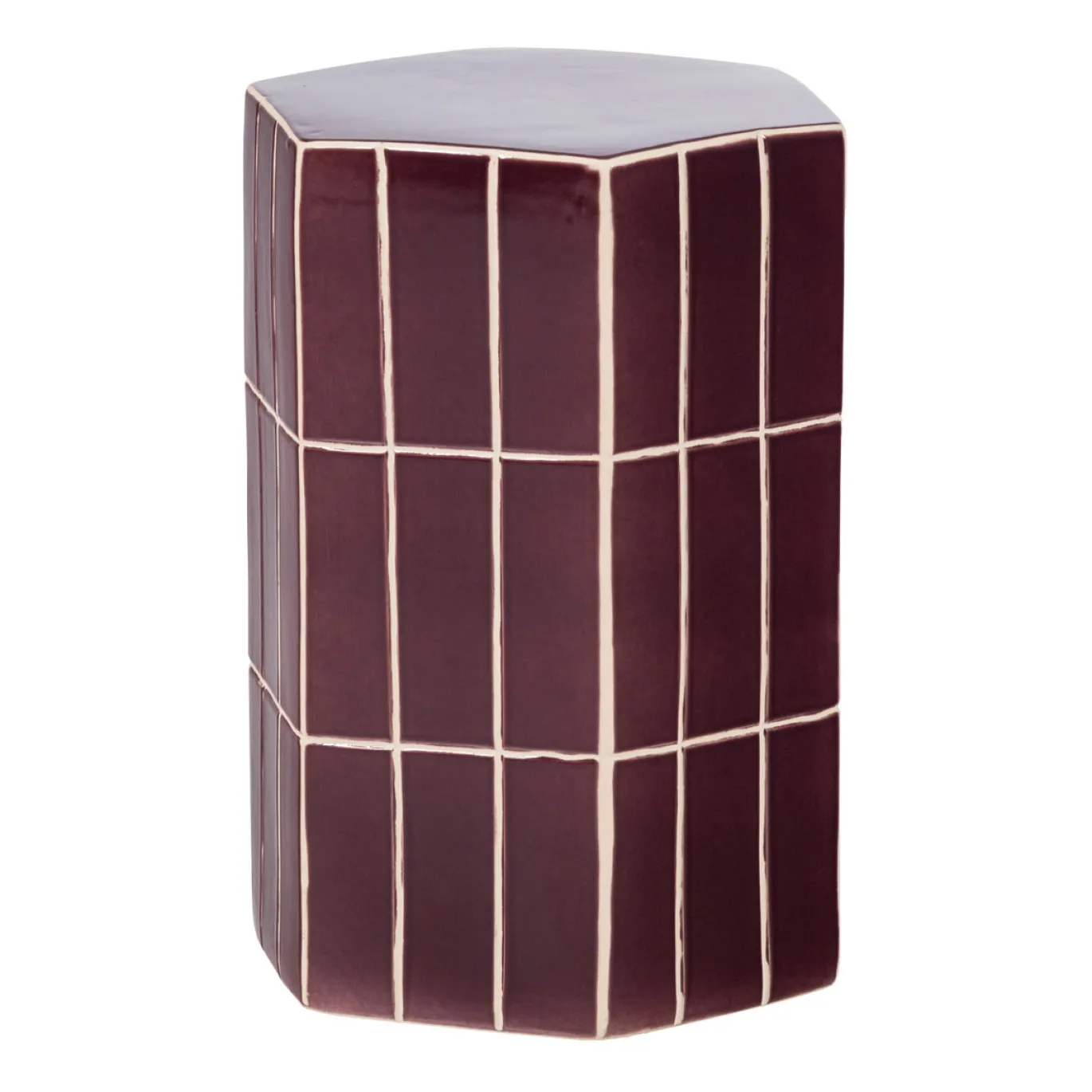 Woood Decoratieve Bijzettafel Plu 42x30x26cm Keramiek Paars
