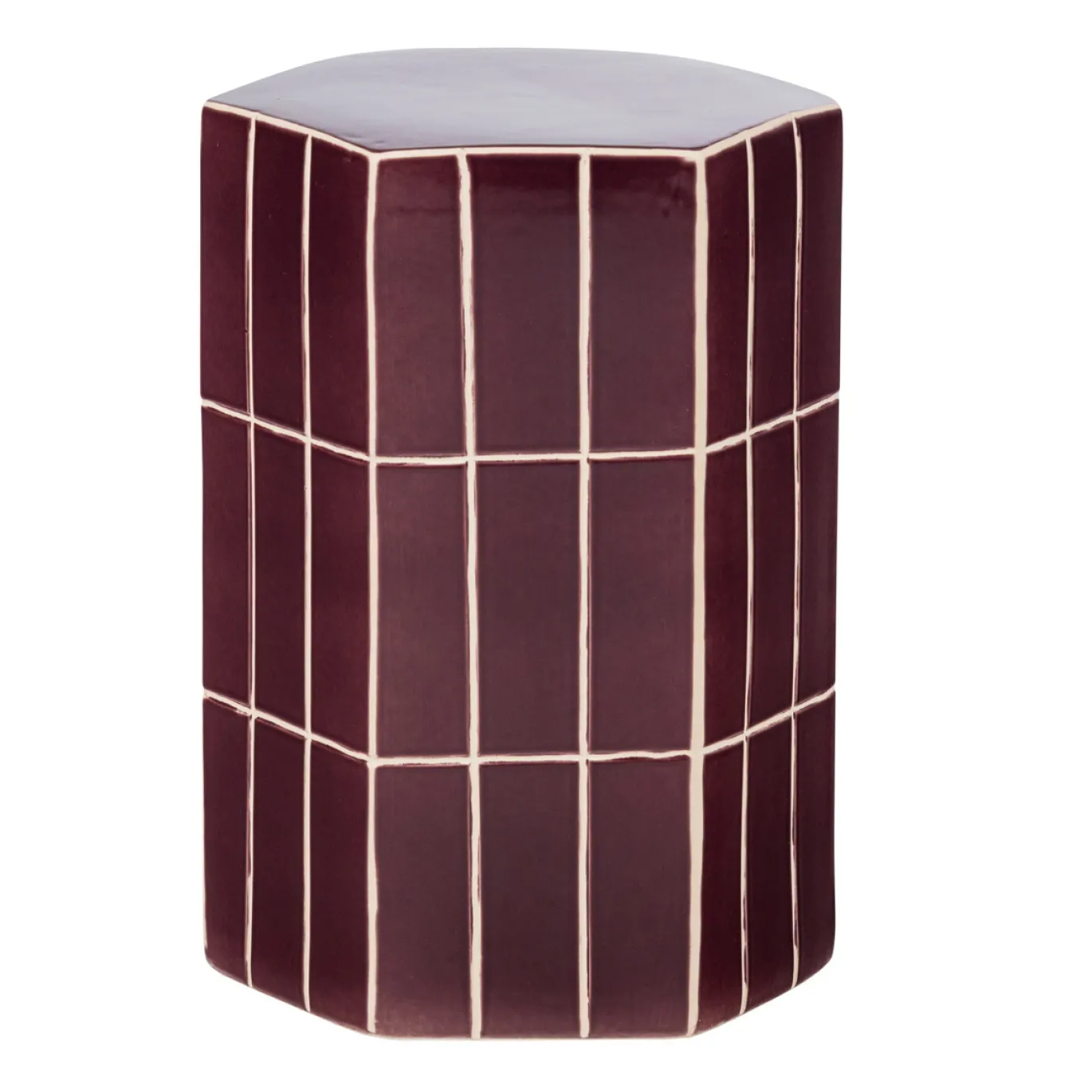 Woood Decoratieve Bijzettafel Plu 42x30x26cm Keramiek Paars