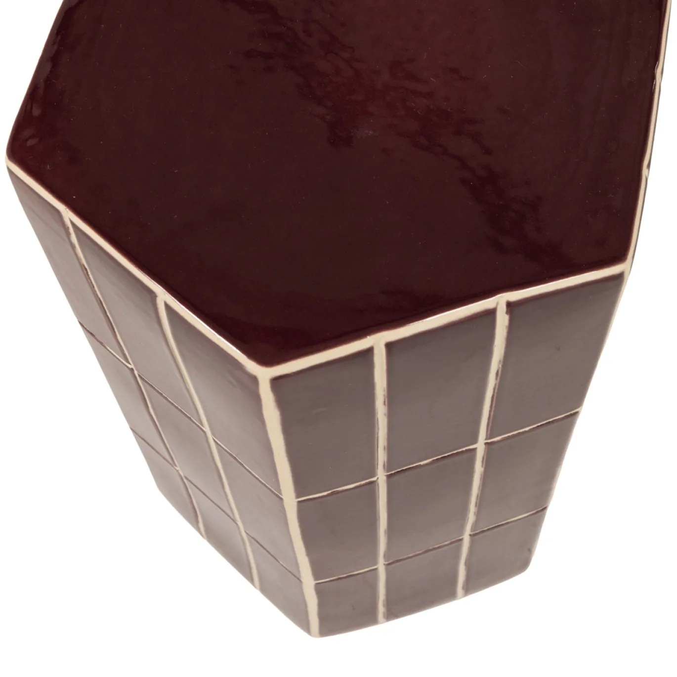 Woood Decoratieve Bijzettafel Plu 42x30x26cm Keramiek Paars