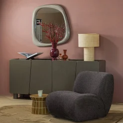 Woood Decoratieve Bijzettafel Plu Ø38x30cm Keramiek Honinggeel