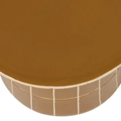 Woood Decoratieve Bijzettafel Plu Ø38x30cm Keramiek Honinggeel