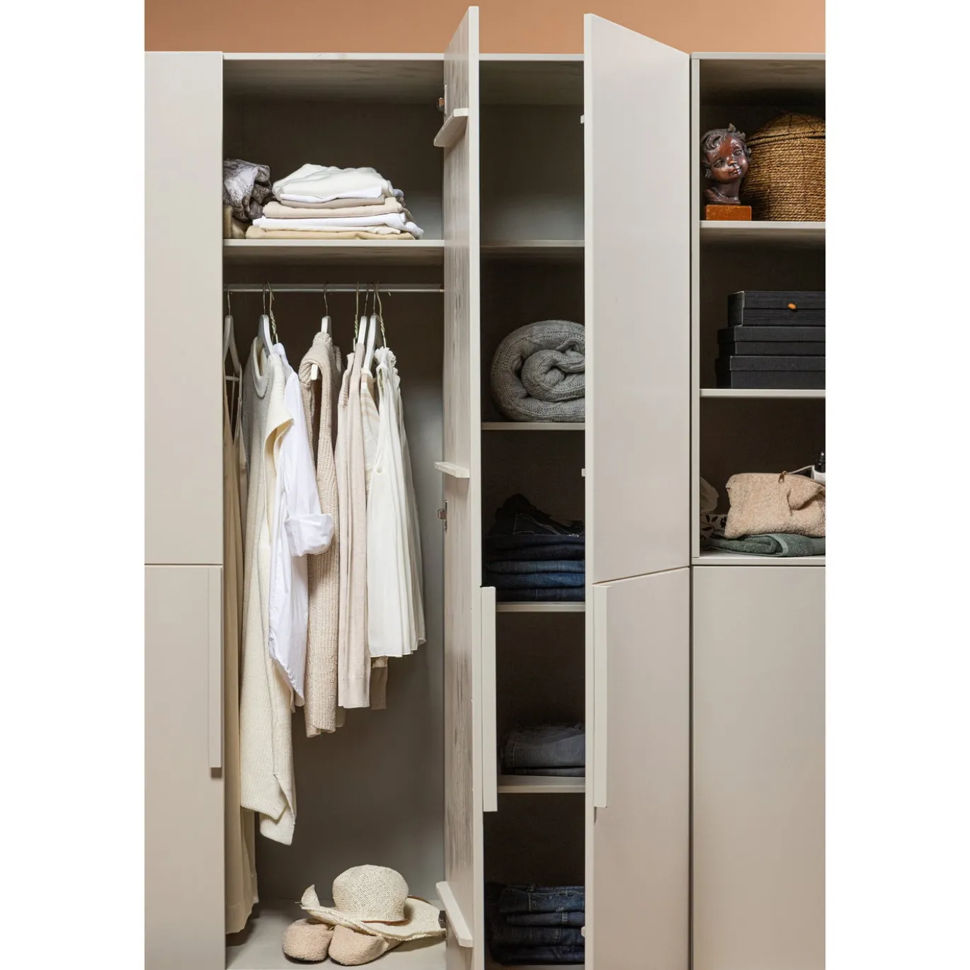 Woood 3-deurs Hang/legkast Pure - Splitdeur Grenen Dust