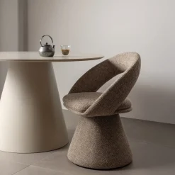 Woood Draaibare Eetkamerstoel Winter Naturel Melange