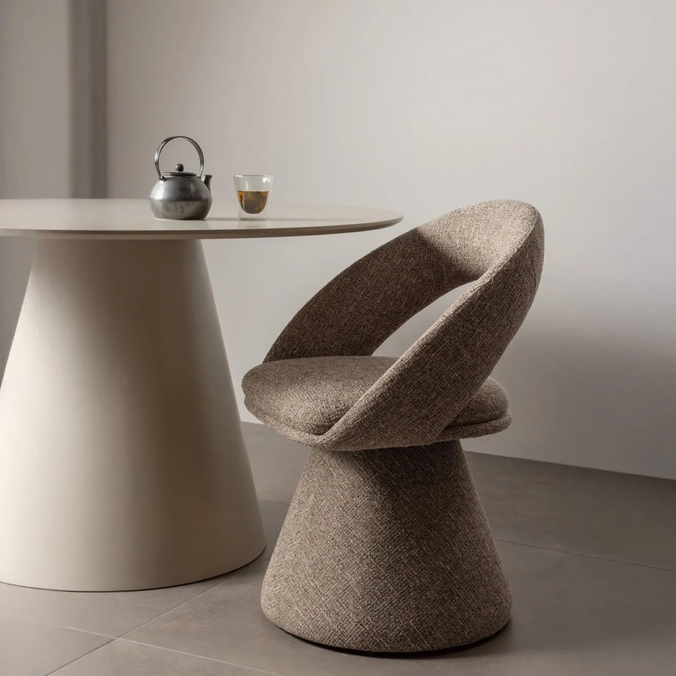 Woood Draaibare Eetkamerstoel Winter Naturel Melange