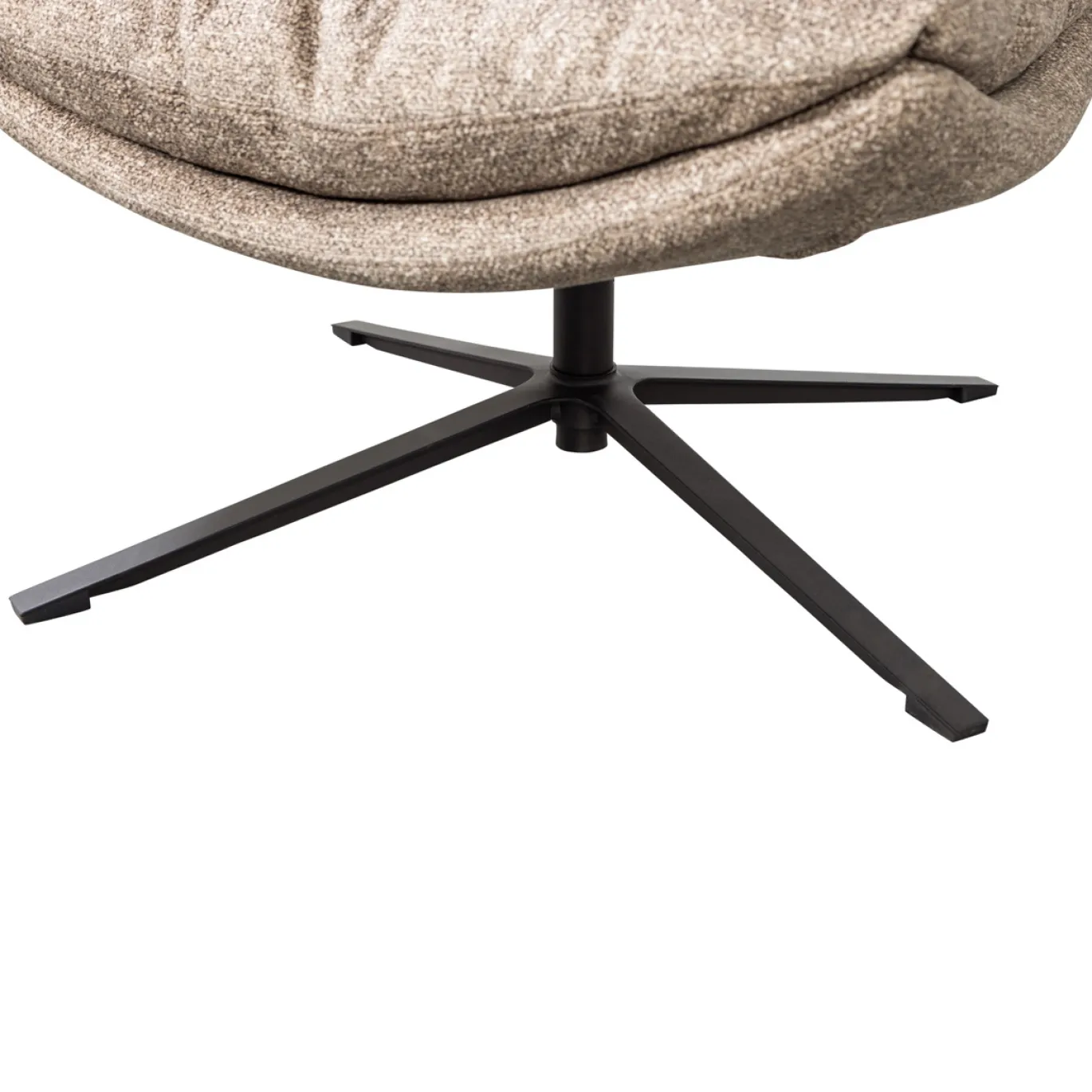 Woood Draaifauteuil Arve Bedrukte Stof Naturel Melange