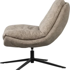 Woood Draaifauteuil Arve Bedrukte Stof Naturel Melange