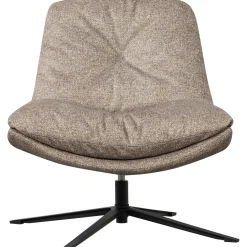 Woood Draaifauteuil Arve Bedrukte Stof Naturel Melange