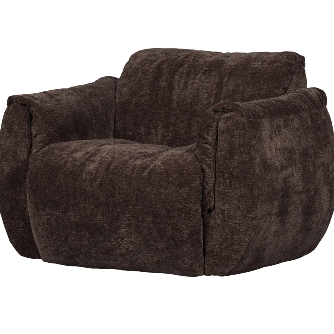 Woood Draaifauteuil Baggy 3d Chenille Donkerbruin