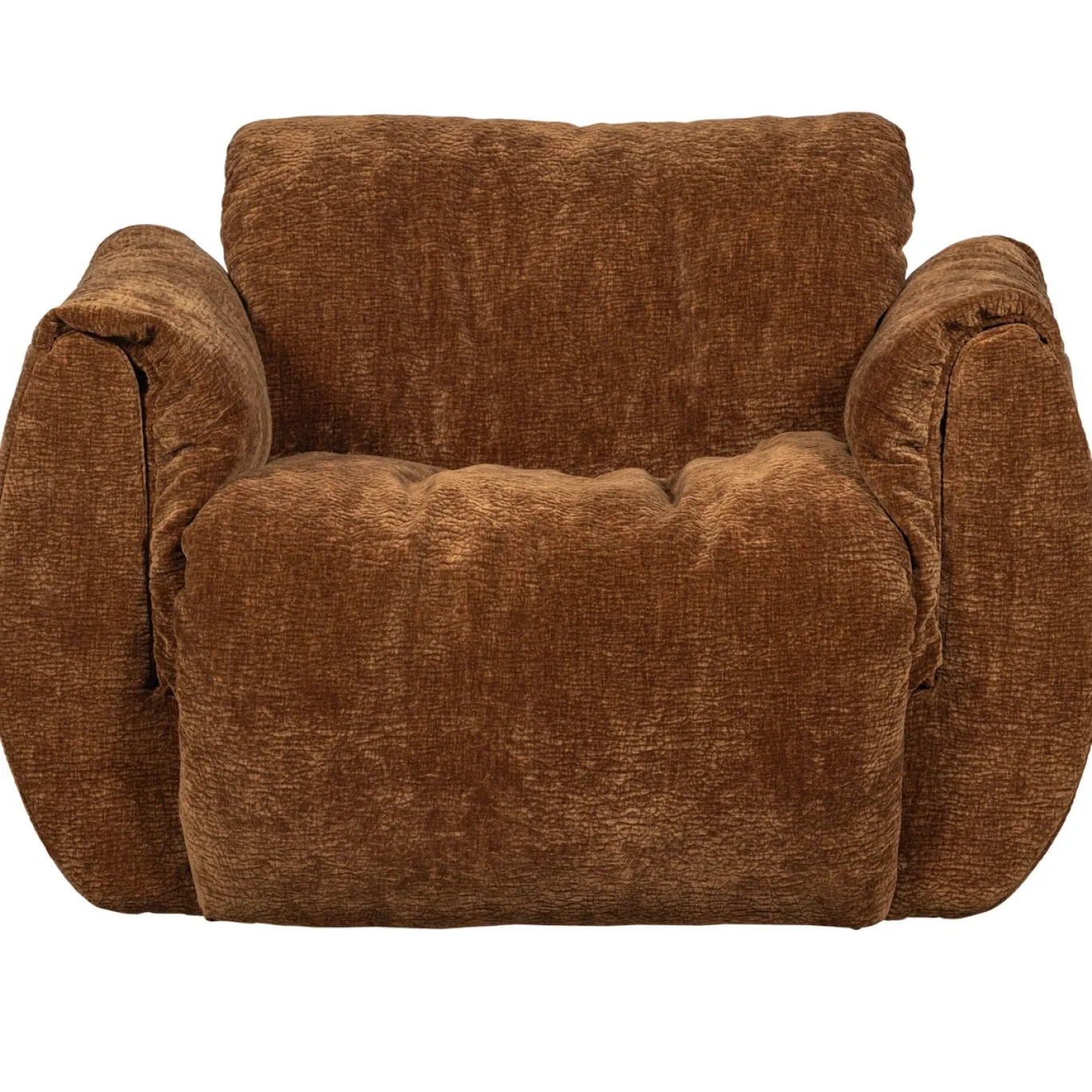 Woood Draaifauteuil Baggy 3d Chenille Middenbruin