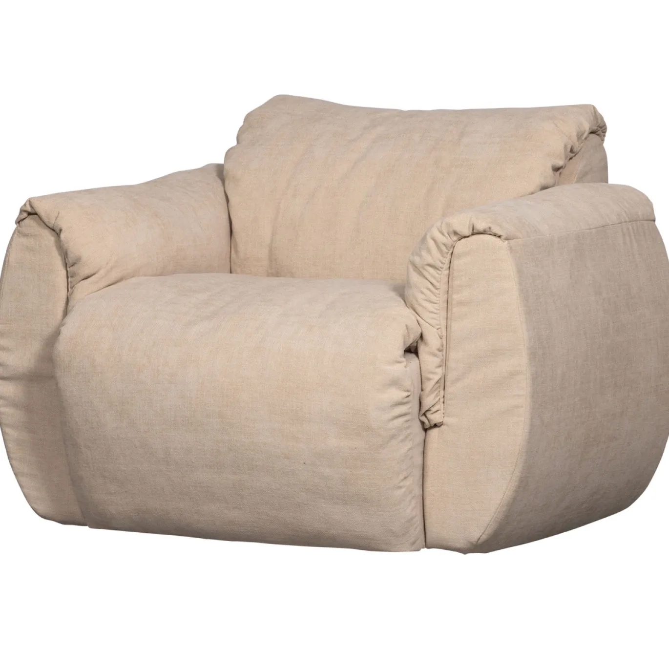 Woood Draaifauteuil Baggy Geweven Chenille Zand