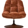 Woood Draaifauteuil Elvi Chenille Structuur Roestbruin
