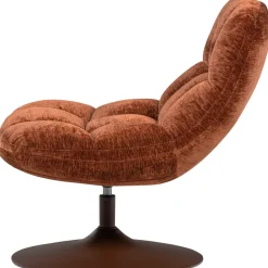 Woood Draaifauteuil Elvi Chenille Structuur Roestbruin