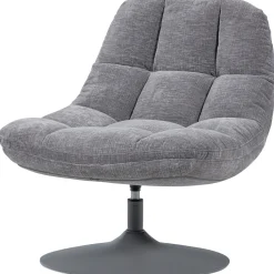 Woood Draaifauteuil Elvi Chenille Structuur Lichtgrijs