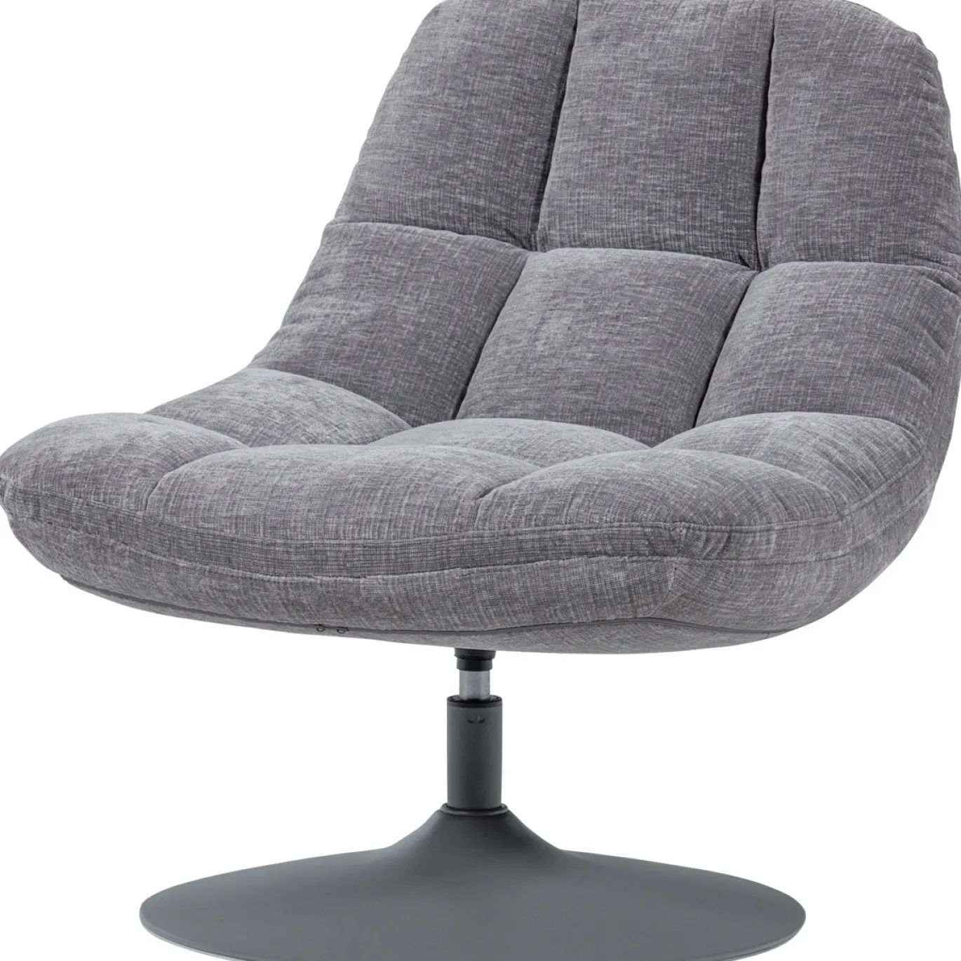 Woood Draaifauteuil Elvi Chenille Structuur Lichtgrijs