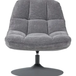 Woood Draaifauteuil Elvi Chenille Structuur Lichtgrijs