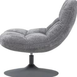 Woood Draaifauteuil Elvi Chenille Structuur Lichtgrijs