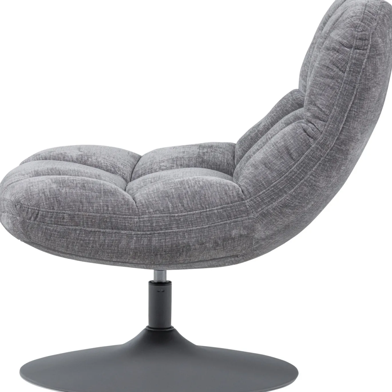 Woood Draaifauteuil Elvi Chenille Structuur Lichtgrijs