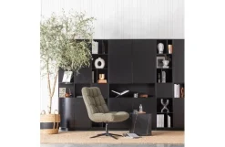 Woood Draaifauteuil Job Teddy Groen