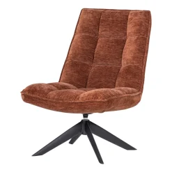Woood Draaifauteuil Jouke Chenille Structuur Roestbruin