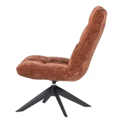 Woood Draaifauteuil Jouke Chenille Structuur Roestbruin