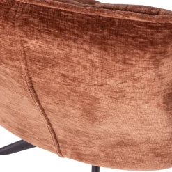 Woood Draaifauteuil Jouke Chenille Structuur Roestbruin
