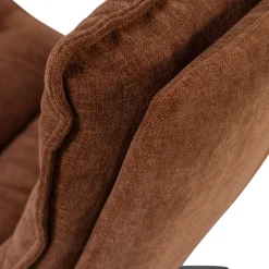 Woood Draaifauteuil Kube Met Hocker Bruin