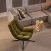 Woood Draaifauteuil Maudi Chenille Structuur Groen
