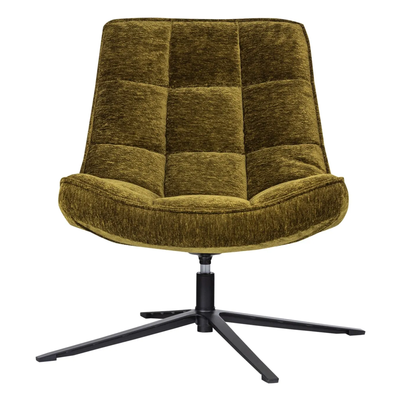 Woood Draaifauteuil Maudi Chenille Structuur Groen