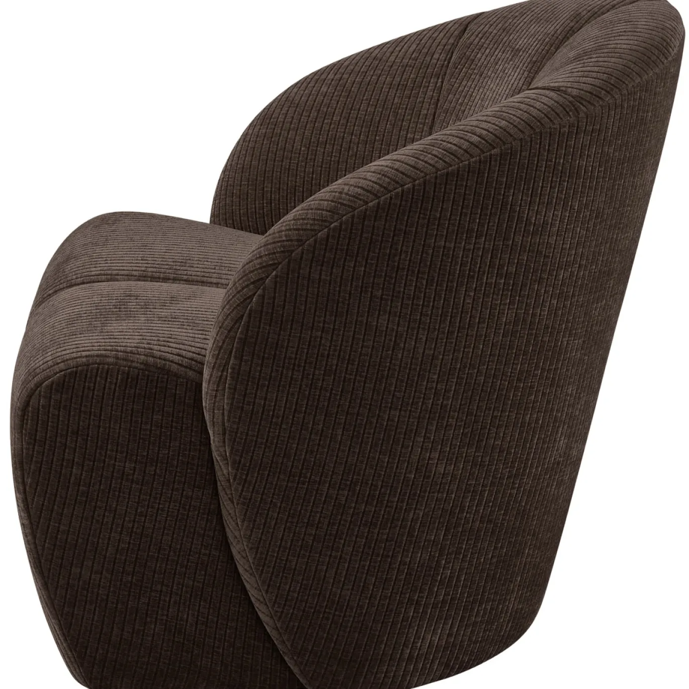 Woood Draaifauteuil Mojo Ribstof Bruin