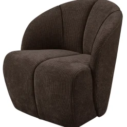 Woood Draaifauteuil Mojo Ribstof Bruin