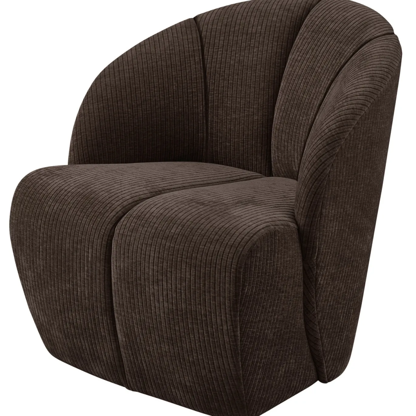Woood Draaifauteuil Mojo Ribstof Bruin