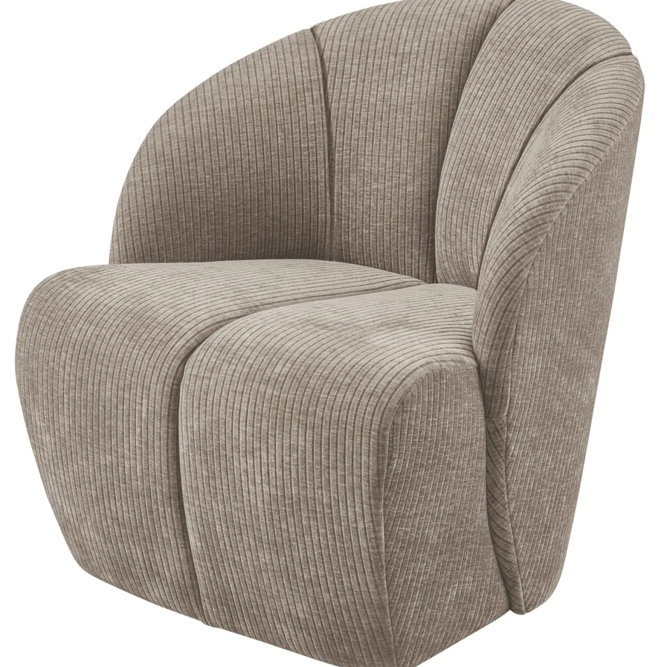 Woood Draaifauteuil Mojo Ribstof Donker Zand