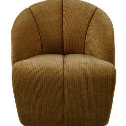 Woood Draaifauteuil Mojo Ribstof Honinggeel
