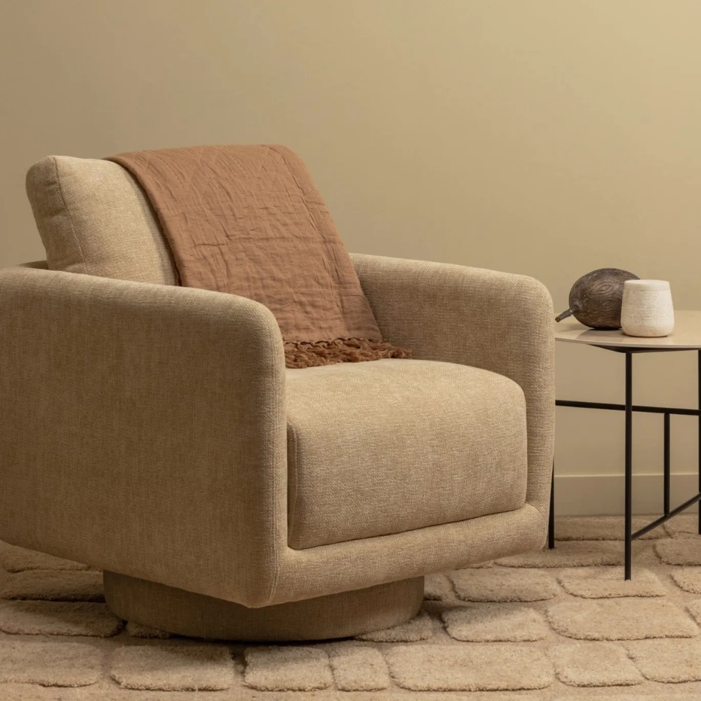 Woood Draaifauteuil Oscar Naturel