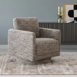 Woood Draaifauteuil Oska Bruin Melange
