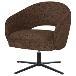 Woood Draaifauteuil Pico Velvet Structuur Bruin