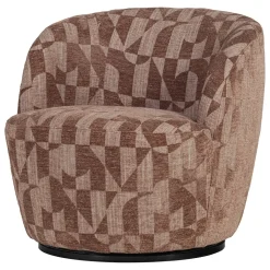 Woood Draaifauteuil Serra Grafisch Patroon Oudroze