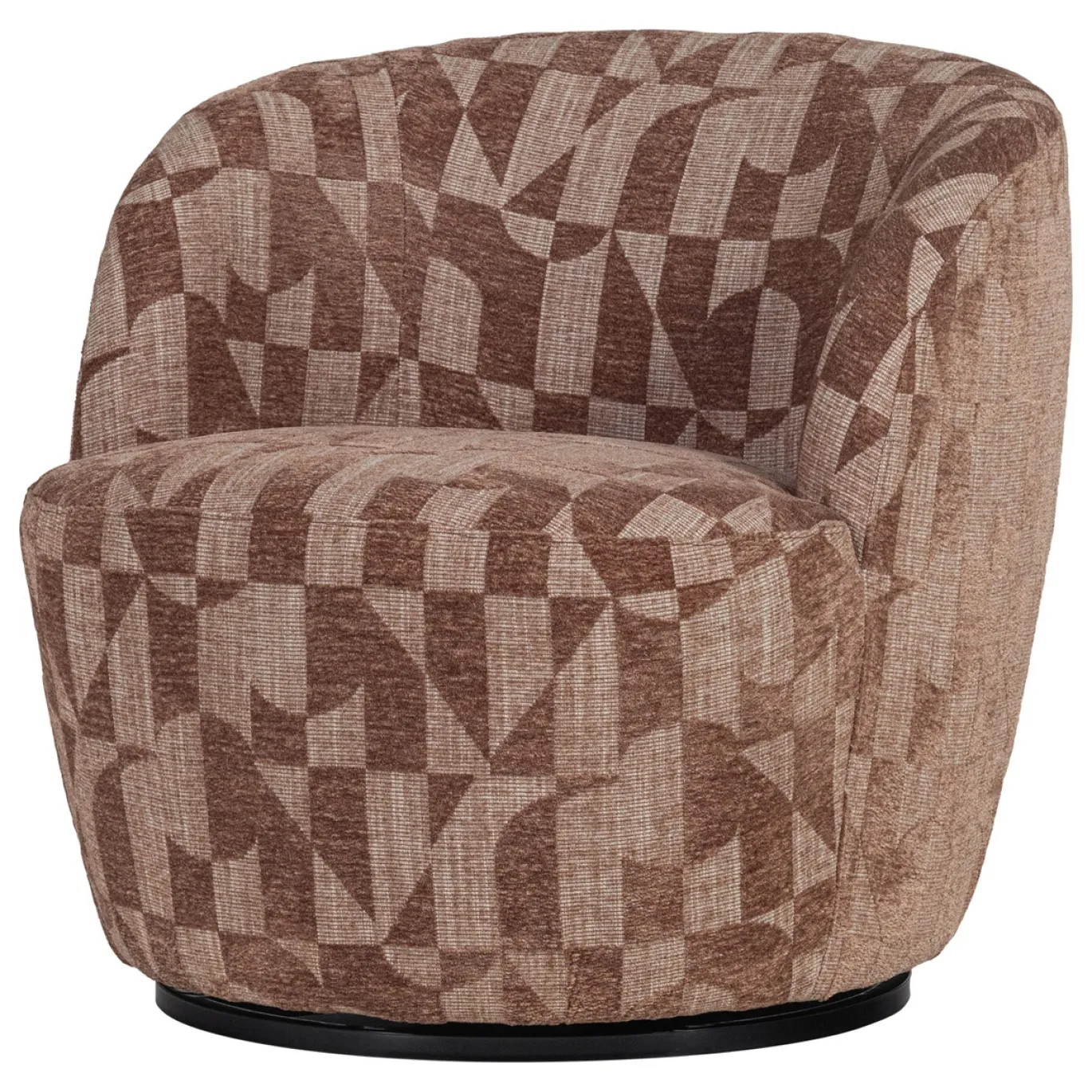 Woood Draaifauteuil Serra Grafisch Patroon Oudroze