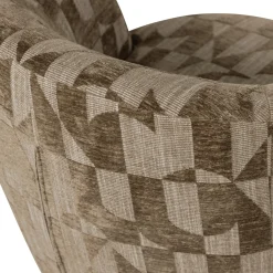 Woood Draaifauteuil Serra Grafisch Patroon Olijfgroen
