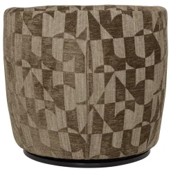 Woood Draaifauteuil Serra Grafisch Patroon Olijfgroen