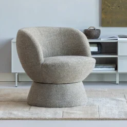 Woood Draaifauteuil Shuffle Bruin Melange