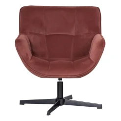Woood Draaifauteuil Wibo Mat Velvet Bruinrood