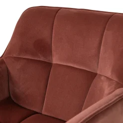 Woood Draaifauteuil Wibo Mat Velvet Bruinrood