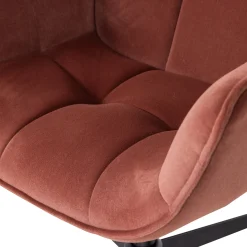 Woood Draaifauteuil Wibo Mat Velvet Bruinrood
