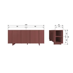 Woood Dressoir Basu Bordeauxrood