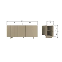 Woood Dressoir Basu Grenen Mud